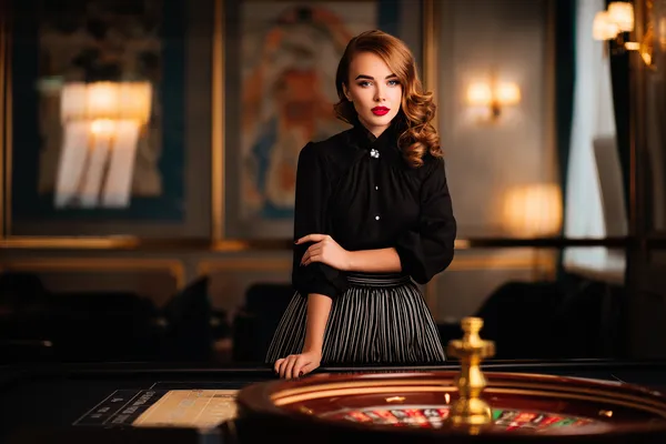 1777BET888 Login — Instantly access your secure account A confident dealer surrounded by casino chips inviting players to access their 1777BET888 account, reflecting quick and easy login options.